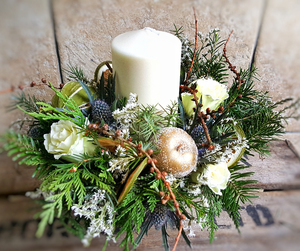 Candle Arrangement - White - Yeomans Flowers