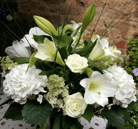 Tall Flower Arrangement - Lily Rose and Hydrangea *** - Yeomans Flowers
